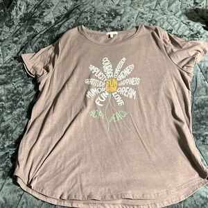 Maurices Womens Short Sleeve TShirt Flower Size XXL Purple